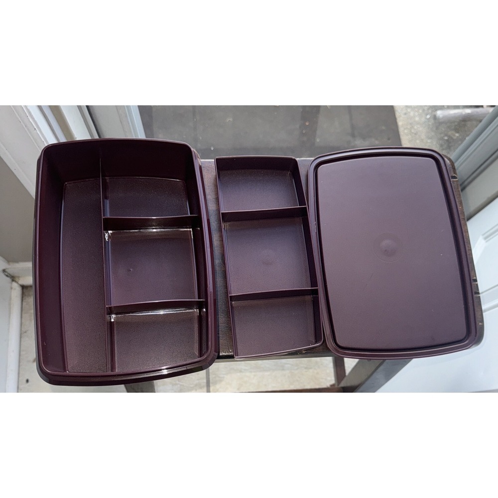Tupperware Tuppercraft Brown‎ Stow N Go Container Storage 767-1 Vintage NEW NOS